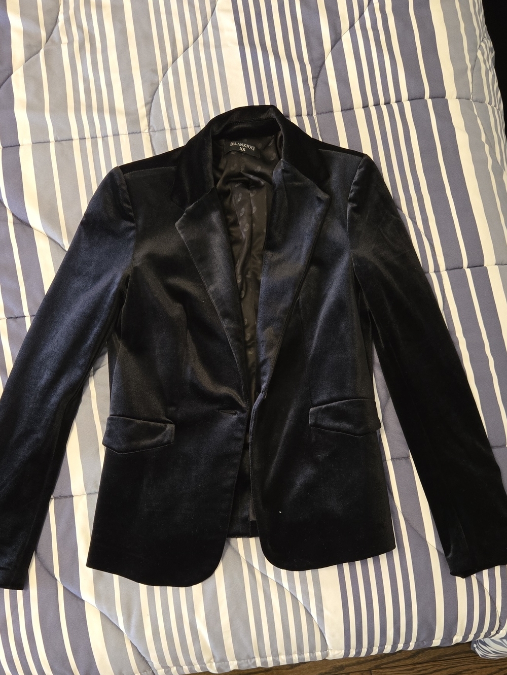Blank NYC Black Velvet Women's Blazer Jacket